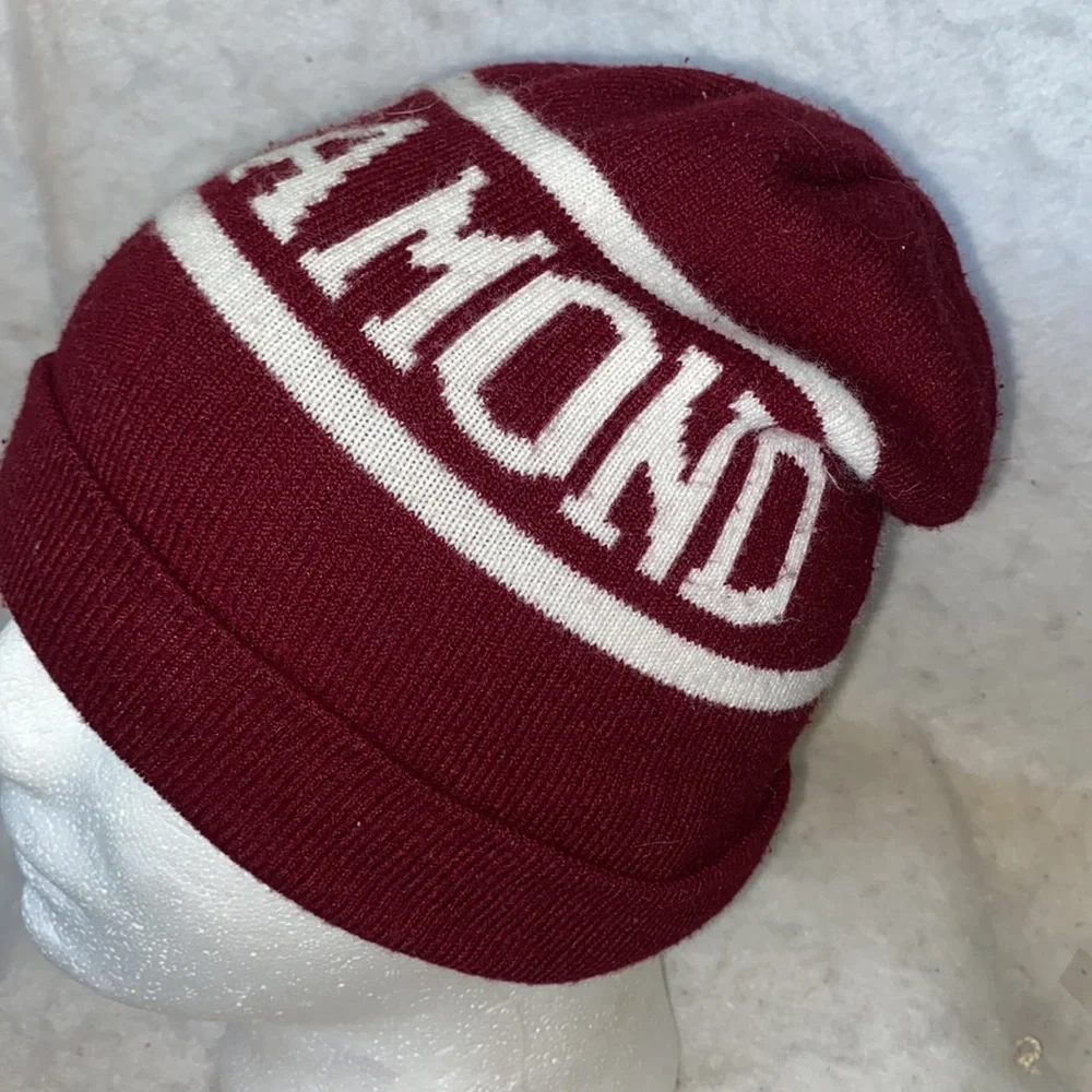 Diamond Supply Co Burgundy And White Beanie - Picture 3 of 9